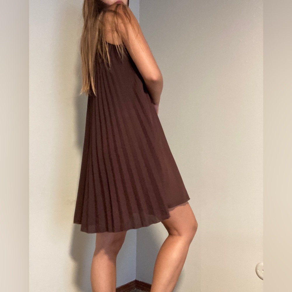 Brown Midi Crinkle Sundress
